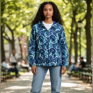 Lands' End Youth Swirl Pattern Winter Unisex  Jacket in XXL